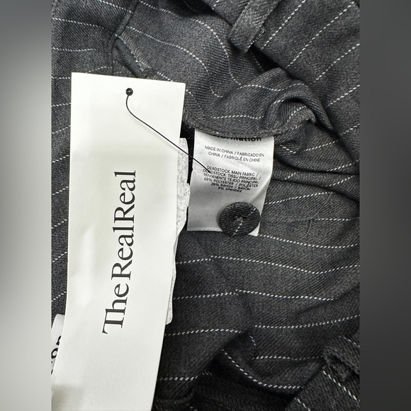 Reformation Freddie Gray Pinstripe Dress Work Pants Size 8 - Picture 10 of 11